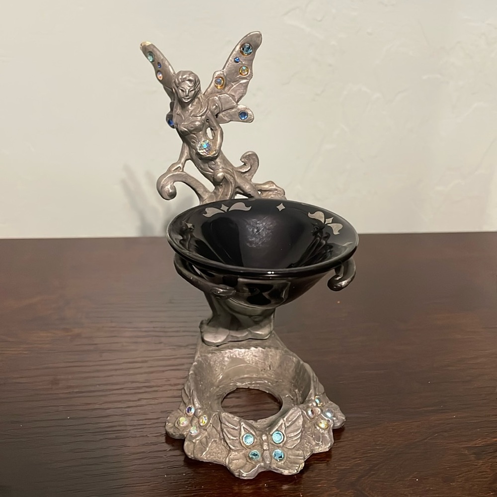Pewter fairy oil burner